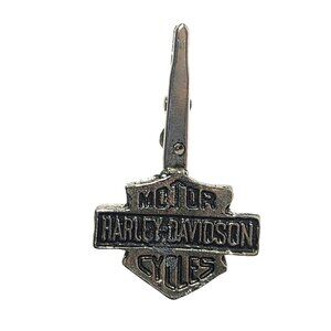 Harley-Davidson Logo Tie Clip Silver tone Metal Vintage Design